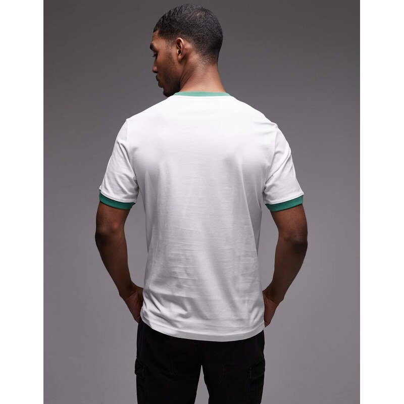 Champion Ringer t-shirt in white and green