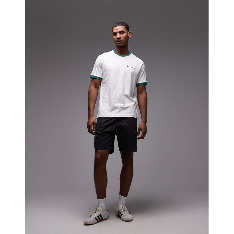 Champion Ringer t-shirt in white and green