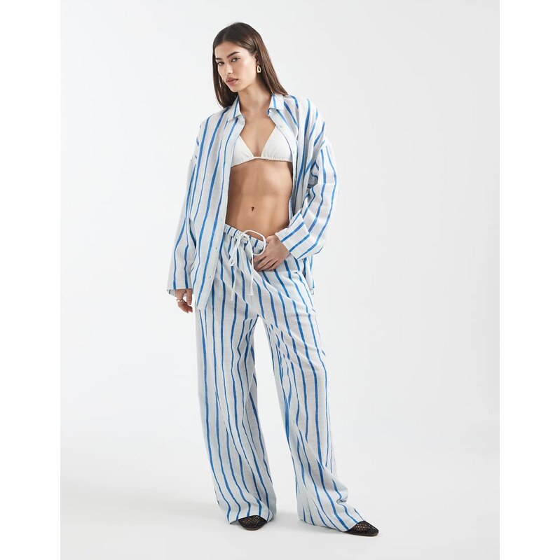 Aray beach trouser in blue stripe