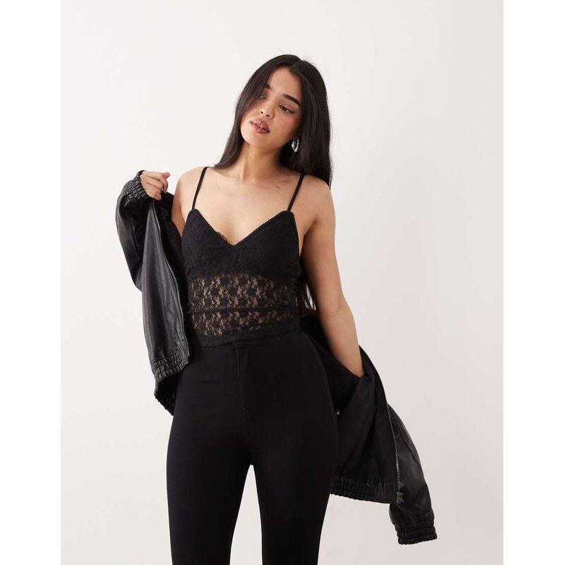 ASOS DESIGN lace cami top in black