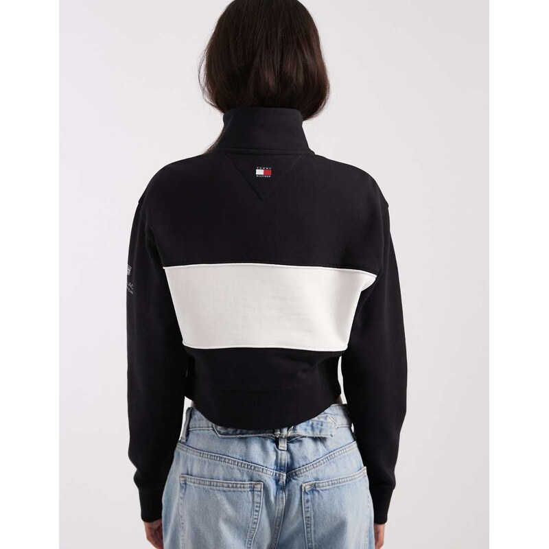 Tommy Hilfiger x Cadillac F1 Miami half zip sweatshirt in black & white