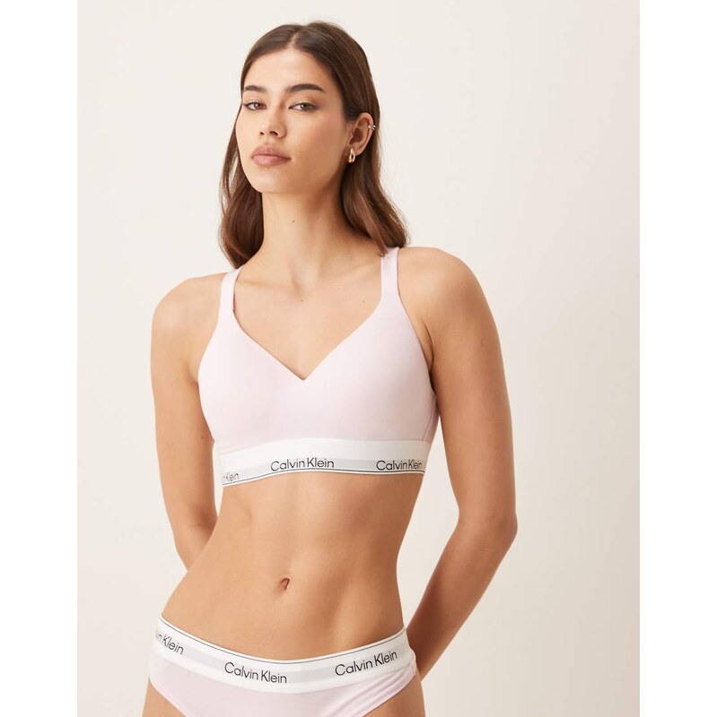 Calvin Klein Icon Cotton Modal lift bralette in light pink 114726042