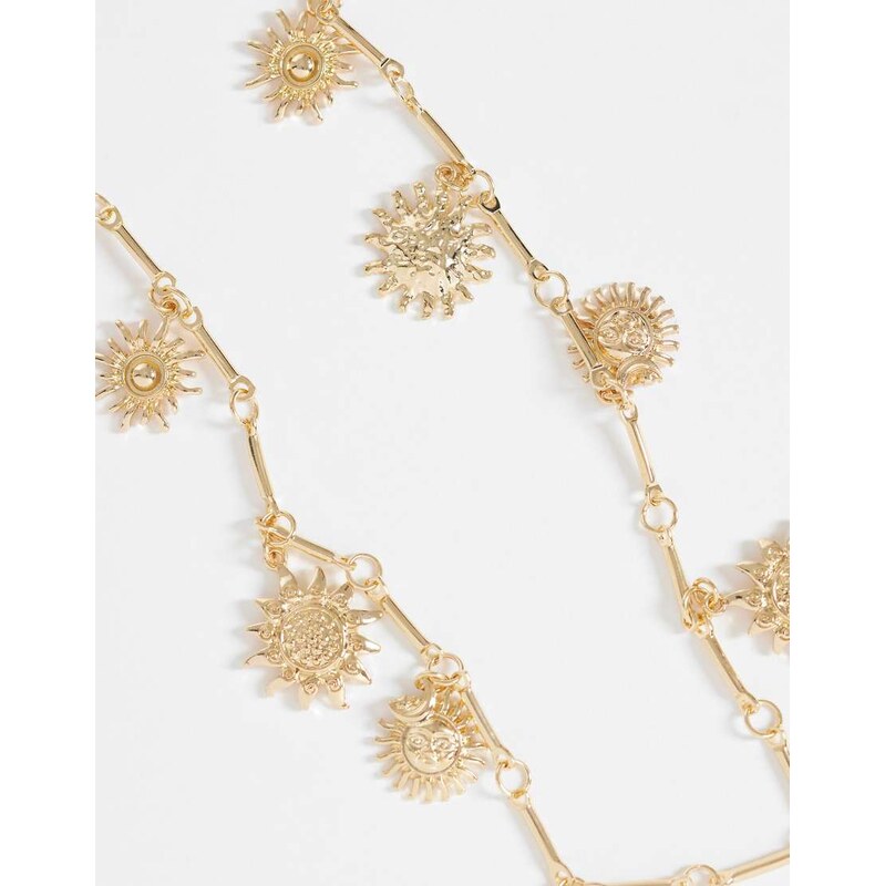 Accessorize sun charm belly chain in gold 114726058