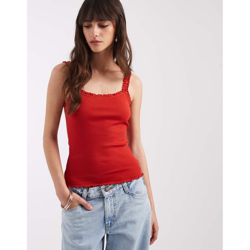 ASOS DESIGN trim detail cami in red