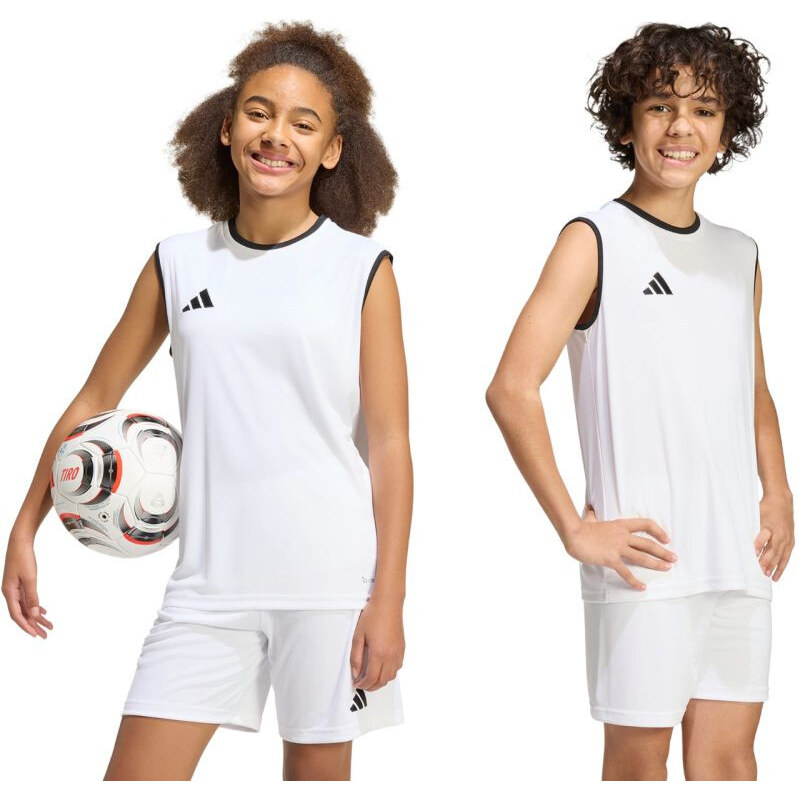 Adidas Entrada 26 dětské tričko bez rukávů bílé KB3935