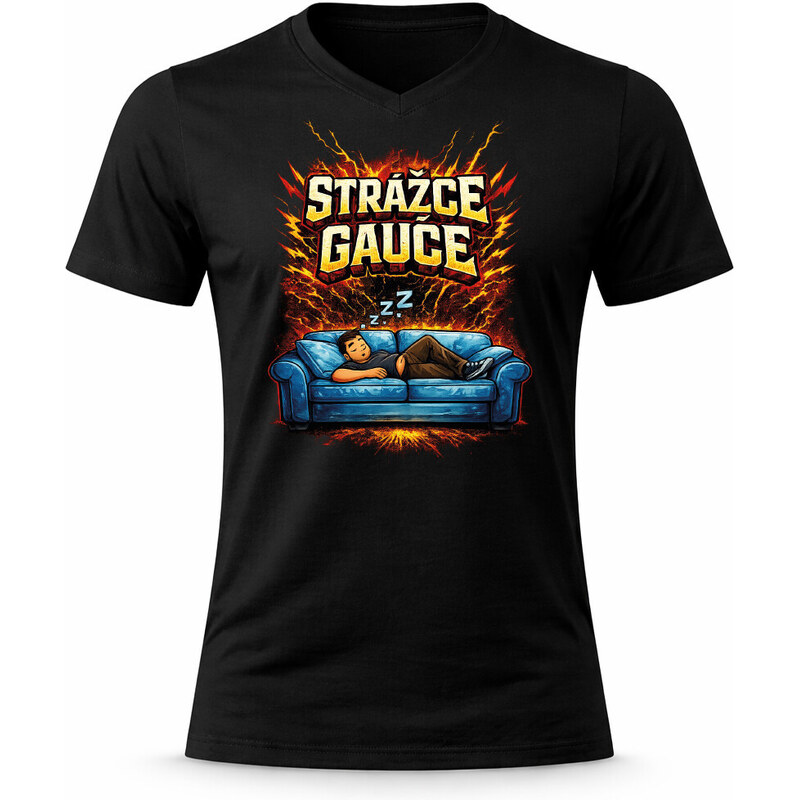 Giftela Pánské bavlněné tričko s potiskem - STRÁŽCE GAUČE -