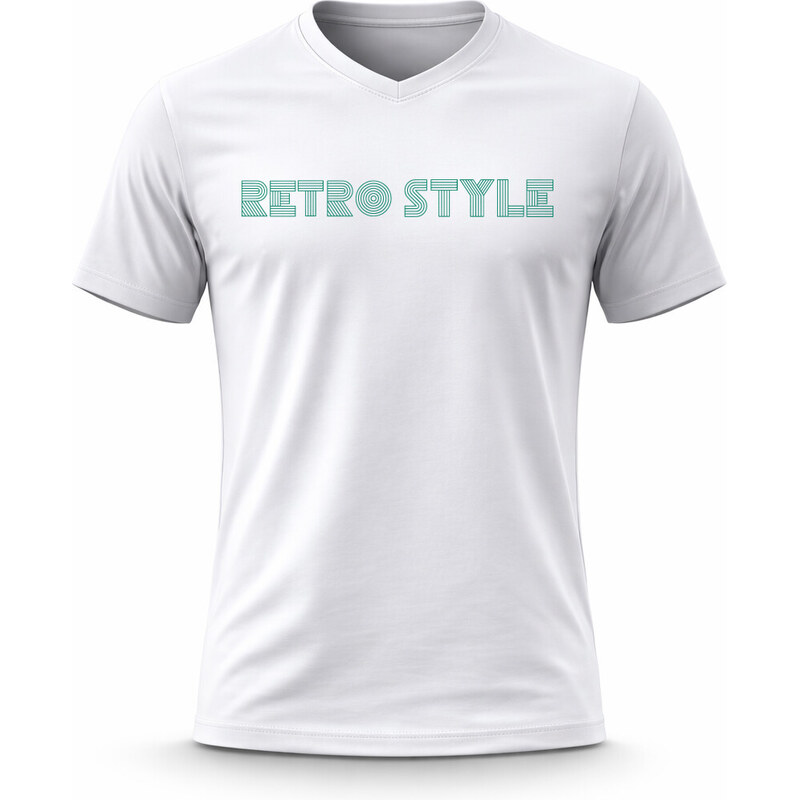 Giftela Pánské bavlněné tričko s potiskem - RETRO STYLE - bílé