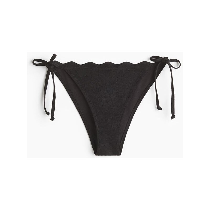 H&M - Vázací bikinové kalhotky Cheeky Tanga - Černá