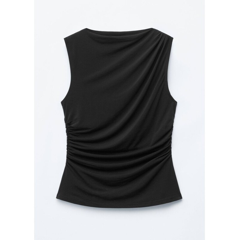 H&M - Drapovaný Džersejový Top - černá 114724793