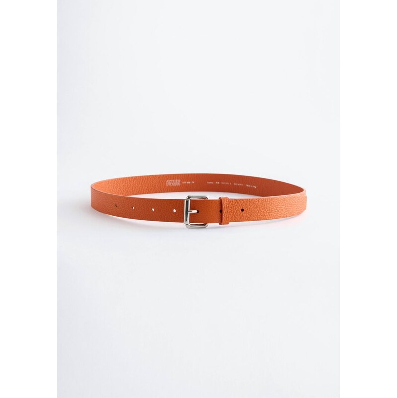 H&M - Texturovaný kožený pásek - oranžová 114724797