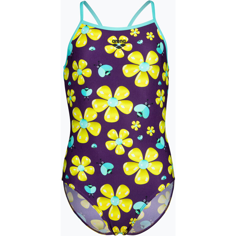 Dětské jednodílné plavky arena Spring Lightdrop Back plum multi