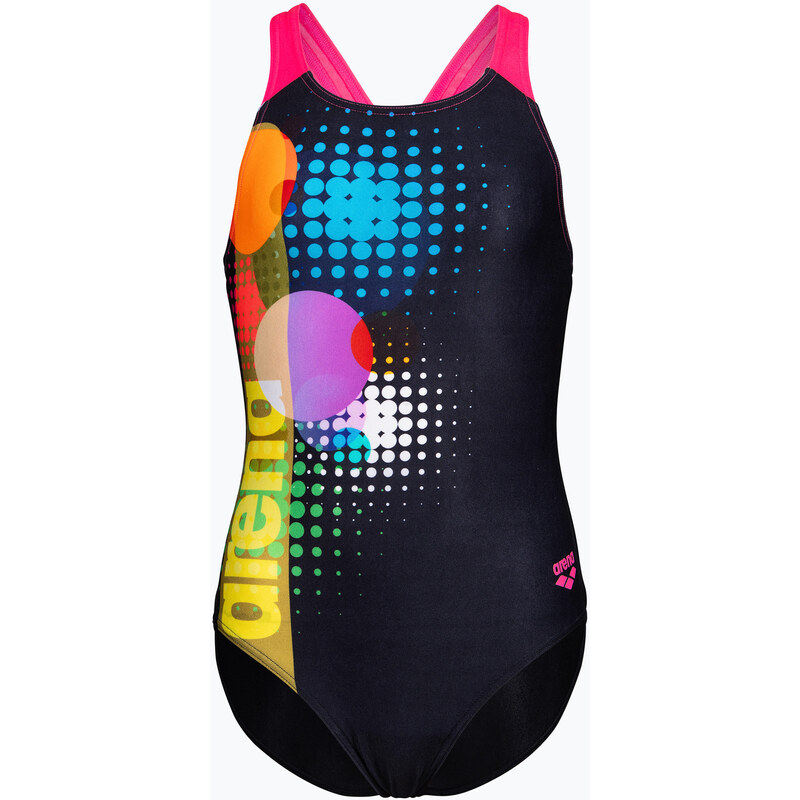 Dětské jednodílné plavky arena Dots Swim Pro Back black multi