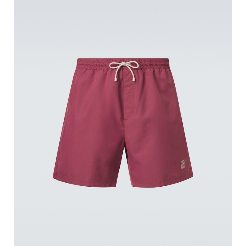 Brunello Cucinelli Logo swim trunks