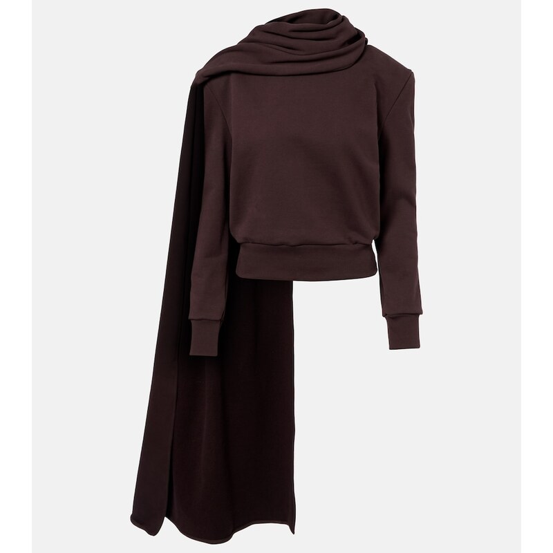 Magda Butrym Draped scarf-detail cotton sweatshirt
