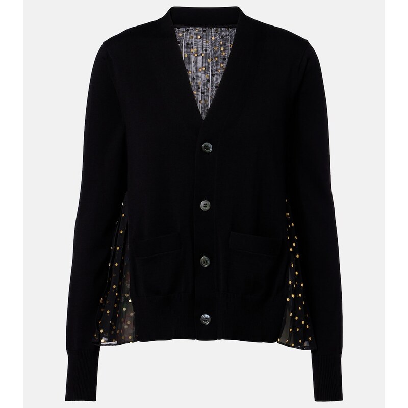 Sacai Printed cotton cardigan