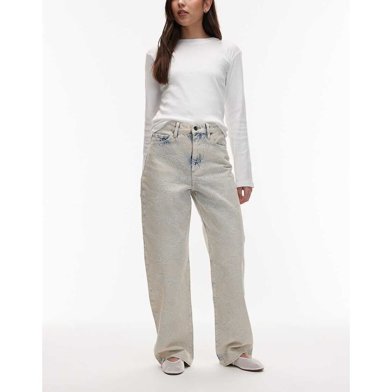 Armani Exchange barrel leg jeans in light blue 114727901