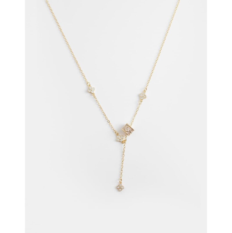 ALDO joliena triple clover lariyet necklace in gold 114727932