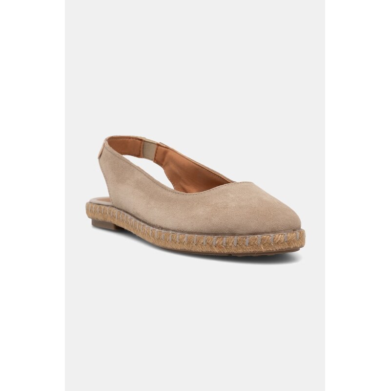 Verbenas espadrily s otevřenou patou dámské semišové KIARA SERRAJE/TAN 114756563