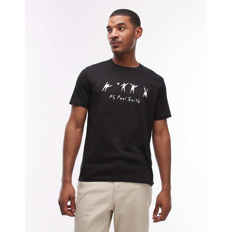 PS Paul Smith volleyball graphic casual fit t-shirt in black