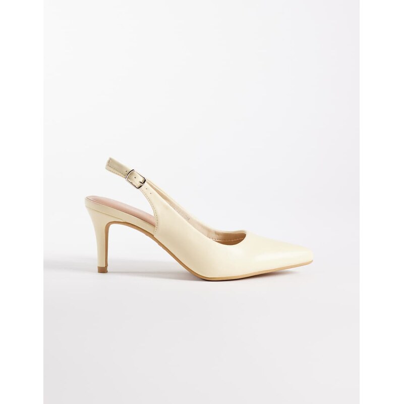 New Look slingback heeled shoe in yellow 114939455