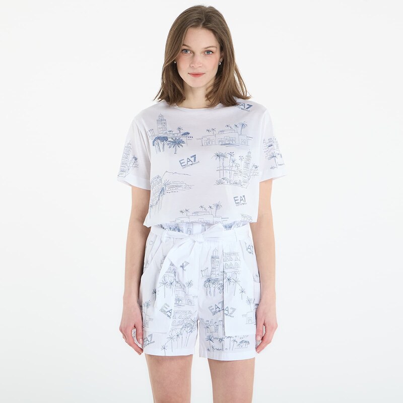 Tričko EA7 Emporio Armani Train Costa T-Shirt Fancy White Embro M 114730479