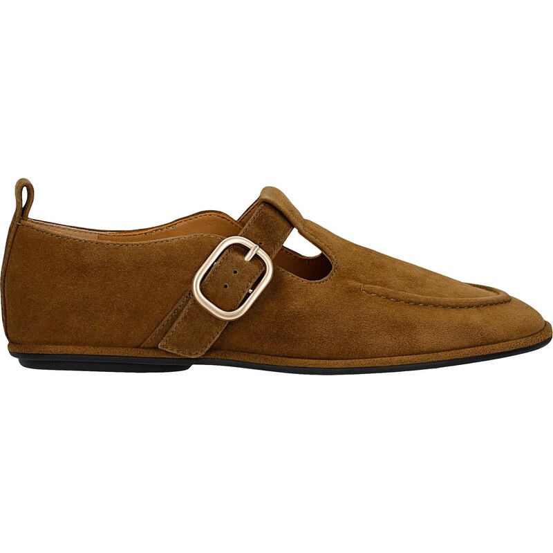 Wojas Hnědé Dámské Loafersy Ze Semiše