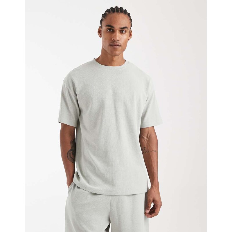 New Look co-ord waffle t-shirt in mint green
