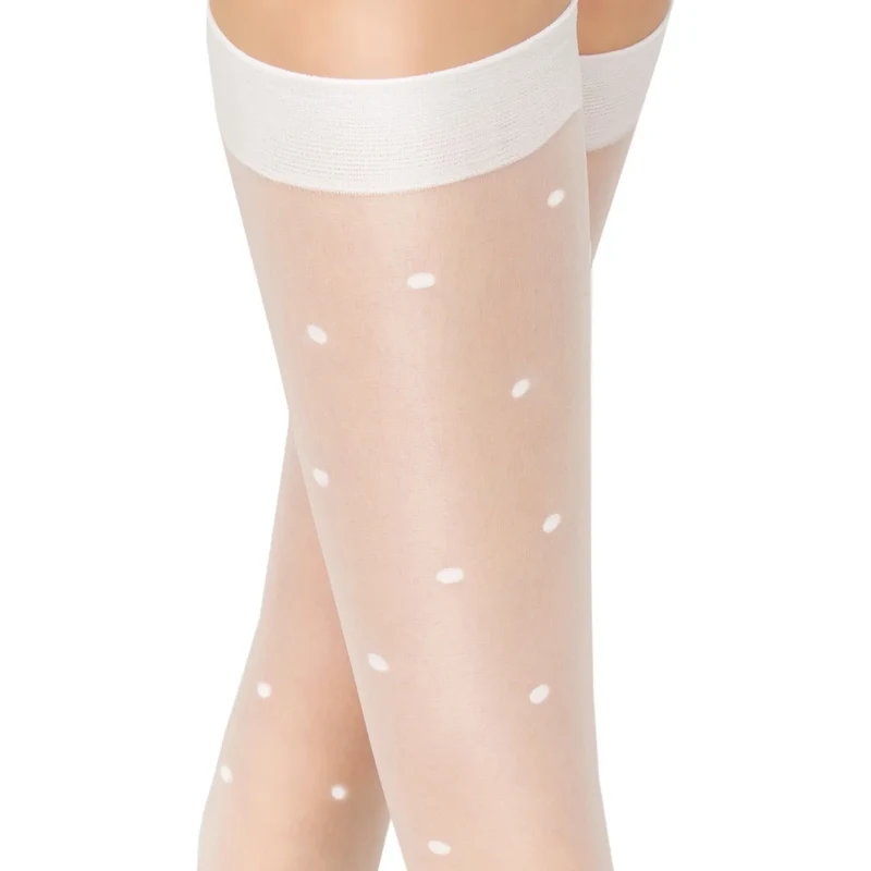 Noviti PODKOLENKY 20DEN WHITE DOTS SM002