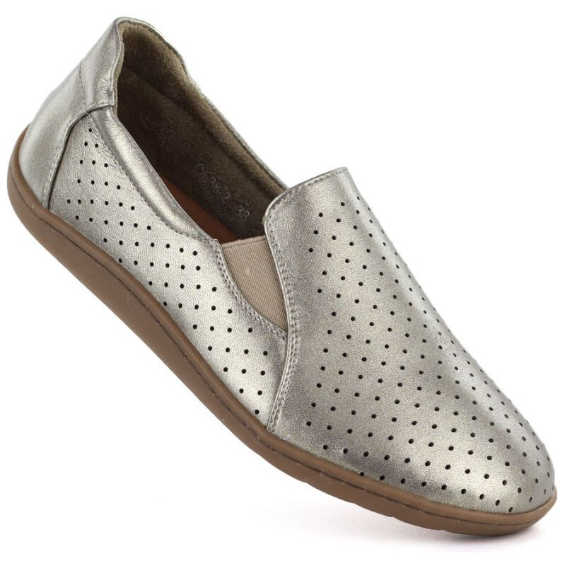 Kožené ažurové barefoot boty zlaté M.Daszynski OL38-2 114734311