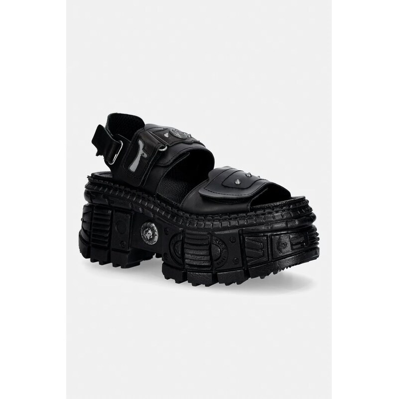 New Rock sandály dámské kožené ANTIK NEGRO, ITALI NEGRO, TANK CASCO 114861661