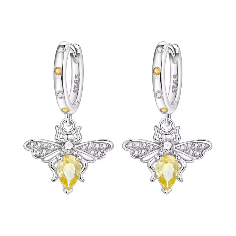 GRACE Silver Jewellery Stříbrné náušnice s motivem včelky - stříbro 114735367