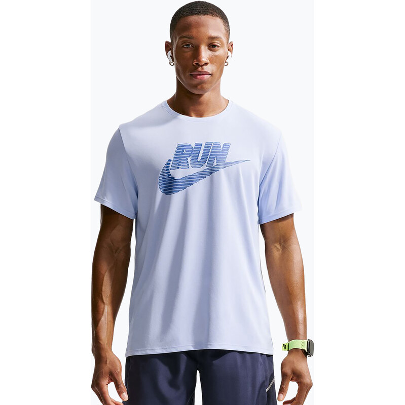 Pánské běžecké tričko Nike Miler Dri-Fit UV hydrogen blue/lapis
