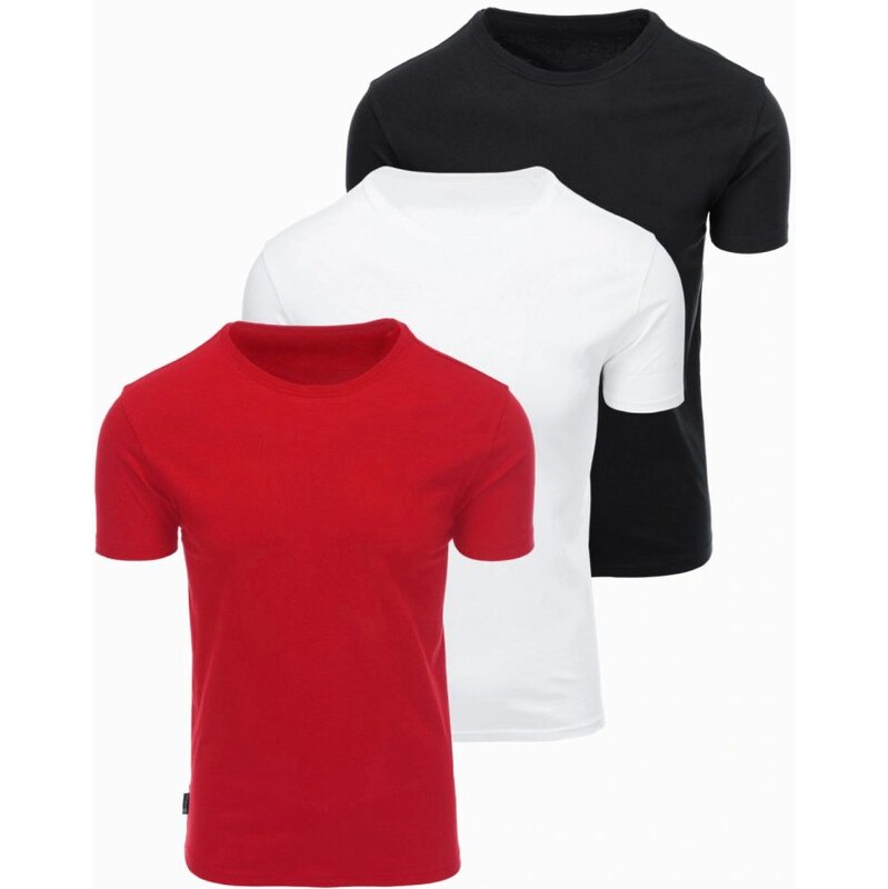 Ombre Clothing Tříbalení triček mix červená/bílá/černá V6 TSBS