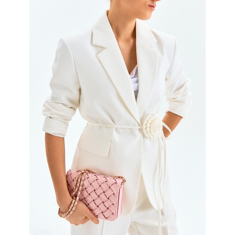 Sinsay - Woven bag with decorative chain - pastelová růžová 114489398