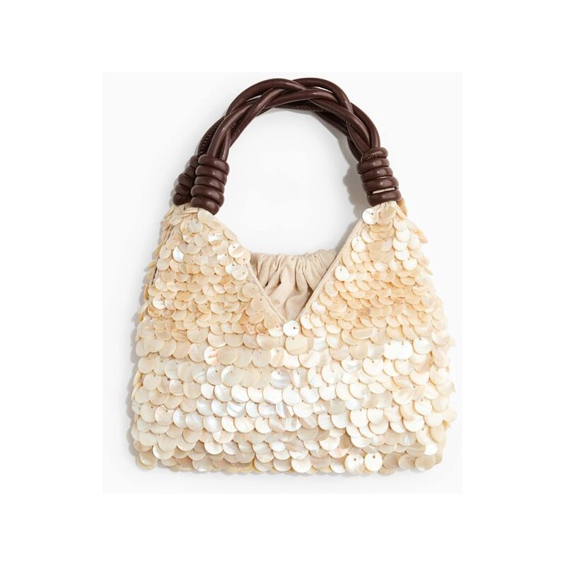 H&M - Flitrová kabelka - béžová 114740717