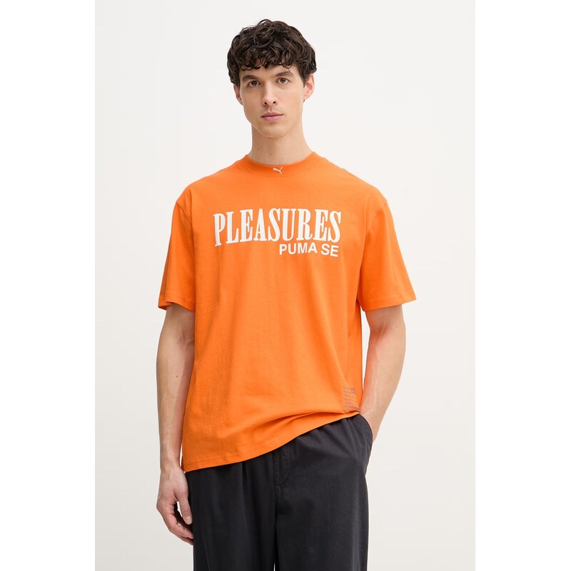 Puma tričko pánské bavlněné PUMA x PLEASURES Typo Tee