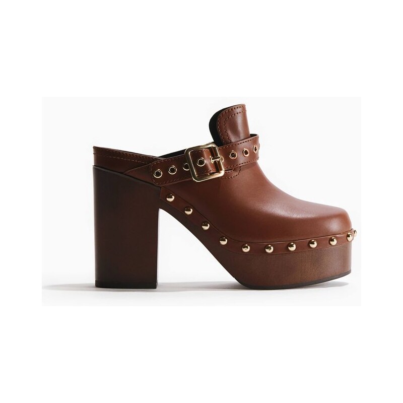 H&M - Dřeváky na platformě s podpatkem - béžová 114740772