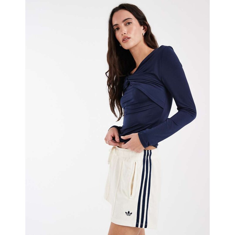 adidas Originals terry towel shorts in white