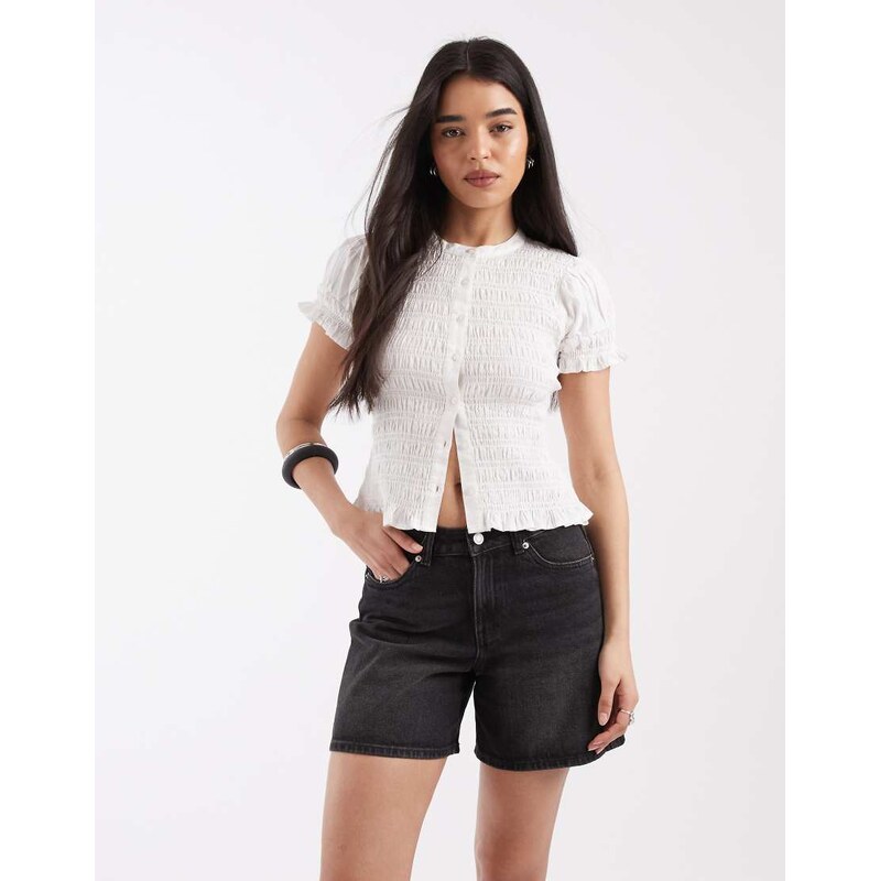 JJXX Seville loose denim shorts in washed black 114741152