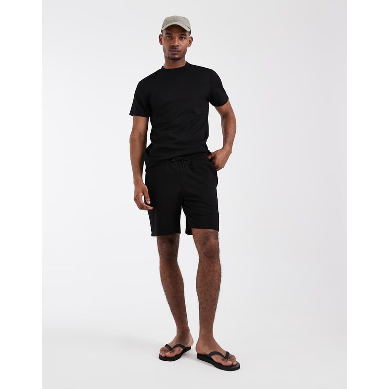 CAPO aztec textured shorts co-ord in black