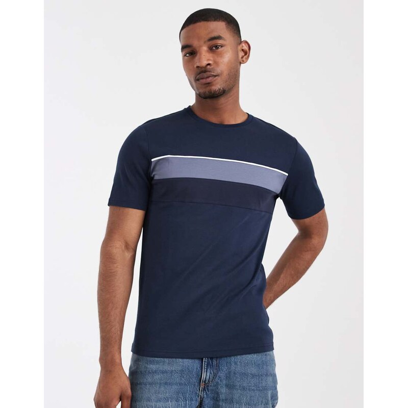 CAPO mercerised t-shirt in navy stripe
