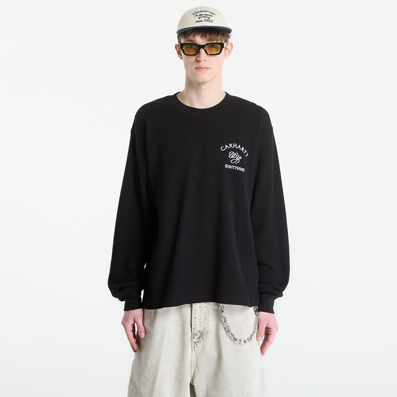 Tričko Carhartt WIP L/S Eightynine Waffle T-Shirt UNISEX Black/