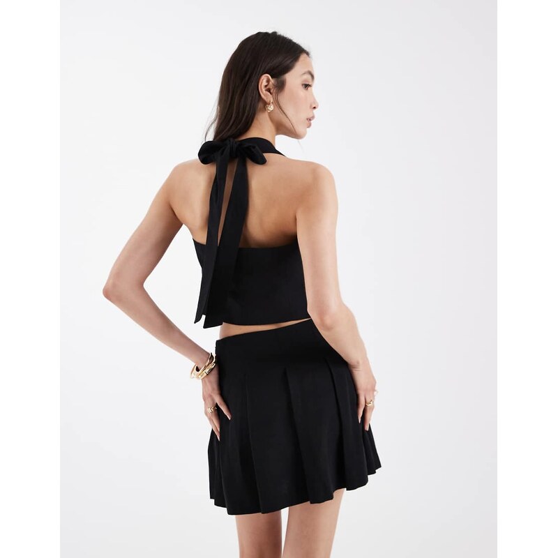 ASOS DESIGN tailored halter neck waistcoat in black