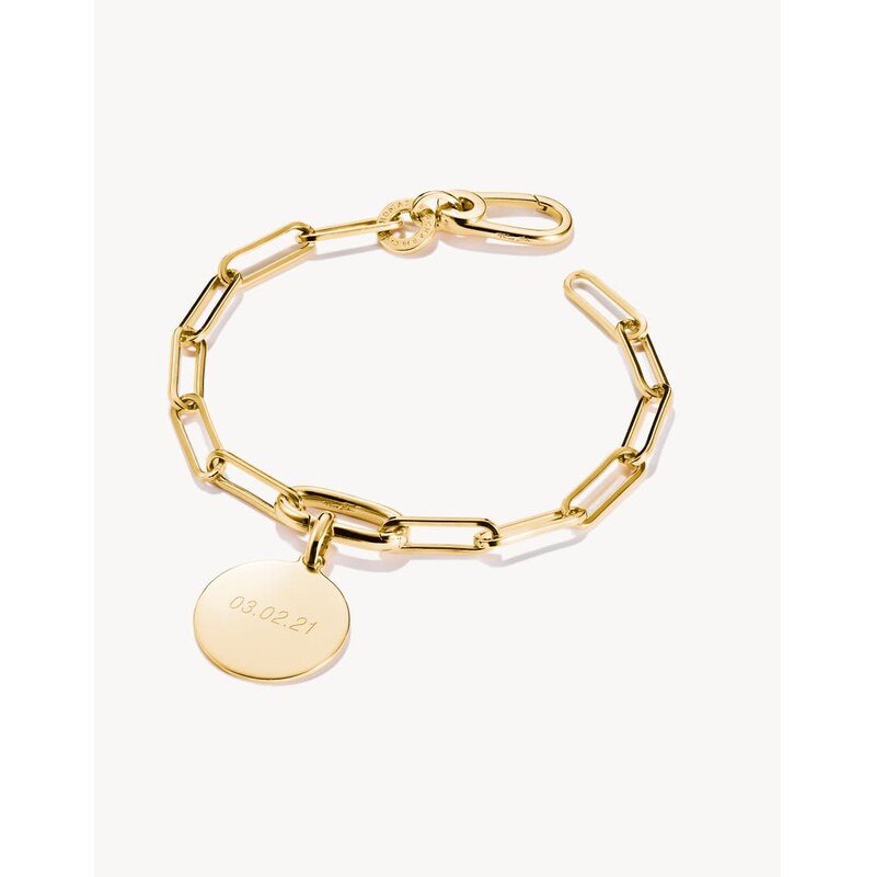 Thomas Sabo Charm bracelet paperclip with connect link gold-plated in 115509354