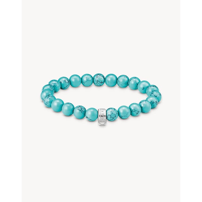 Thomas Sabo Silver bracelet with imitation turquoise beads in silver, 115509358