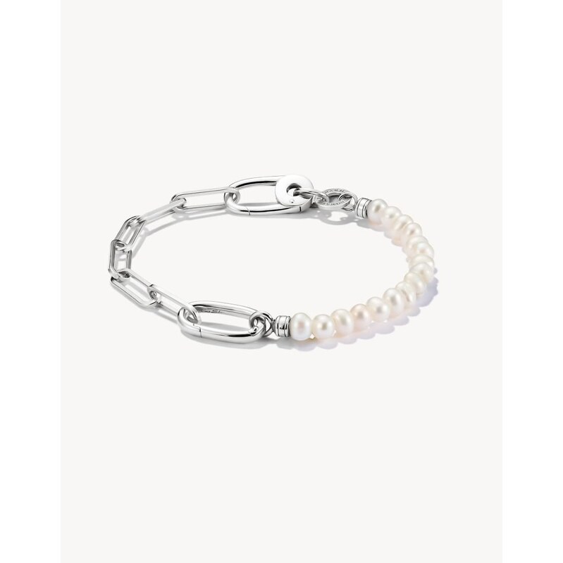 Thomas Sabo Charm bracelet paperclip an pearls with connect link