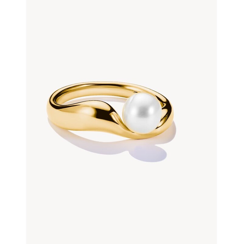 Thomas Sabo Gold-plated ring with freshwater pearl natural