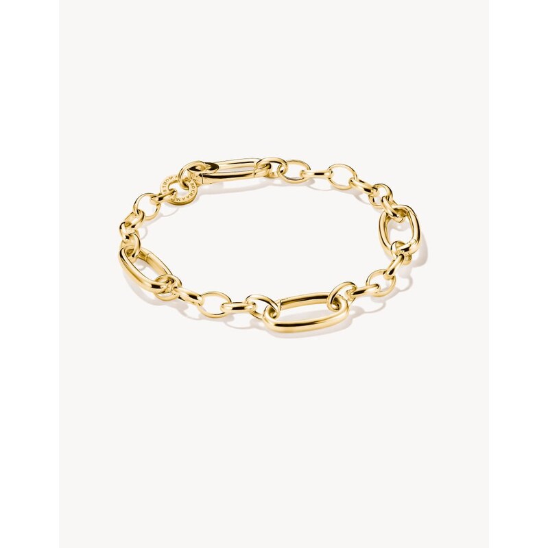 Thomas Sabo Charm bracelet with three connect links gold-plated in 115500876