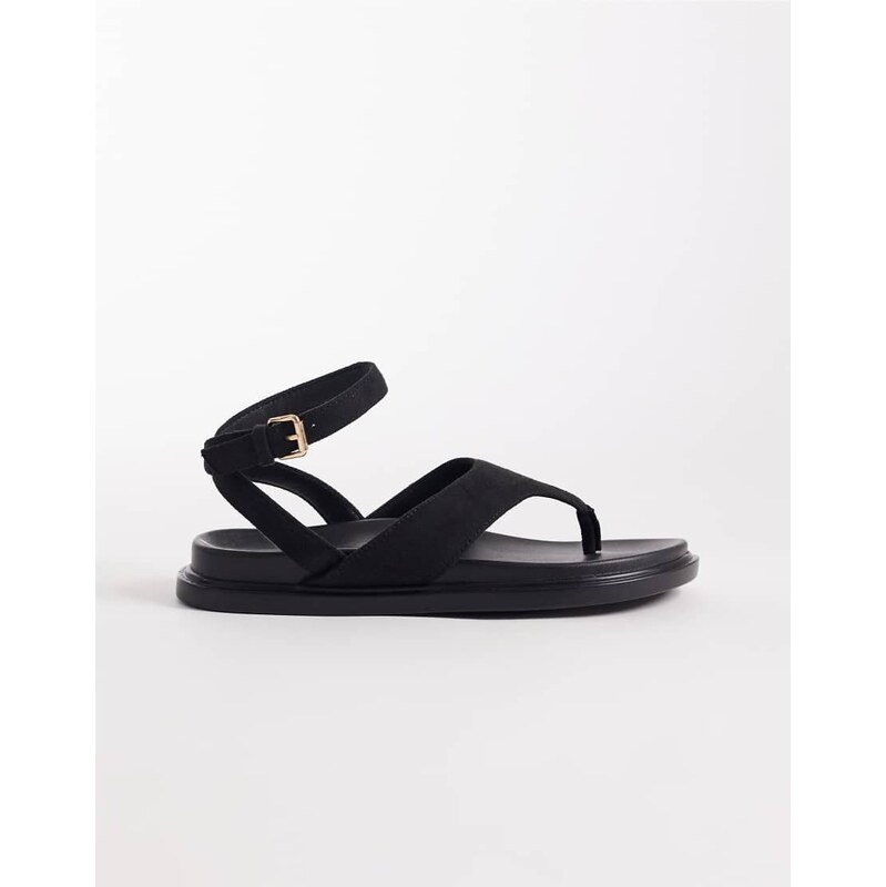 London Rebel Anya thong sandals with ankle strap and buckle