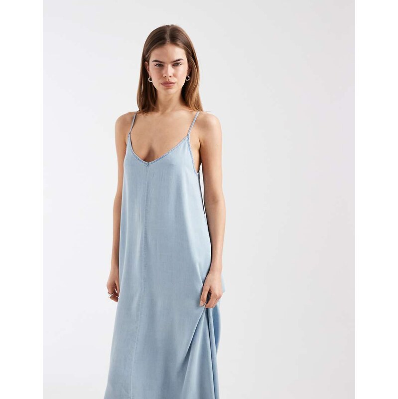 ONLY chambray maxi dress in light blue